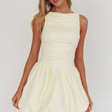 Dalayla Sleeveless Balloon Skirt Mini Dress Butter