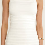 Dalayla Sleeveless Pintuck Maxi Dress White