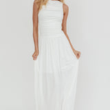 Dalayla Sleeveless Ruched Maxi Dress White