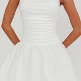 Dalayla Sleeveless Balloon Skirt Mini Dress White