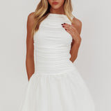 Dalayla Sleeveless Balloon Skirt Mini Dress White