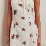 Clara Gathered Bust Mini Dress Rose Beige