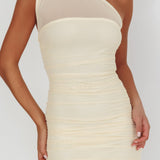 Verity One-Shoulder Sheer Maxi Dress Butter