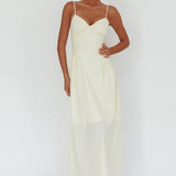 Honey Baby Diagonal Waist Maxi Dress Butter