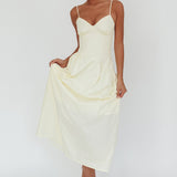 Honey Baby Diagonal Waist Maxi Dress Butter