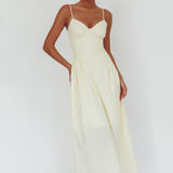 Honey Baby Diagonal Waist Maxi Dress Butter