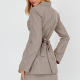 Jozie A-Line Skirt Plaid Brown