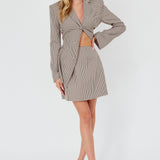 Jozie A-Line Skirt Plaid Brown
