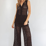 Canyons Wide Leg Pants Lace Black