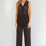 Canyons Wide Leg Pants Lace Black