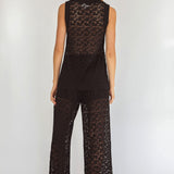 Canyons Wide Leg Pants Lace Black