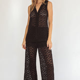 Canyons Wide Leg Pants Lace Black