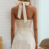In Divine Halterneck Mini Dress Cream