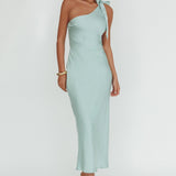 Robertah One-Shoulder Bow Maxi Dress Sage