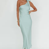 Robertah One-Shoulder Bow Maxi Dress Sage