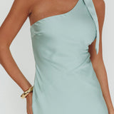 Robertah One-Shoulder Bow Maxi Dress Sage
