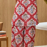 Archa Elastic Waist Pants Print Cream