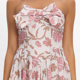 Summer Field Bow Bust Maxi Dress Floral Beige