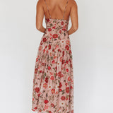 Monday Muse Drop Waist Maxi Dress Floral Red
