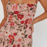 Monday Muse Drop Waist Maxi Dress Floral Red
