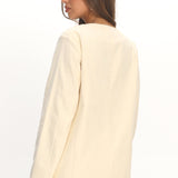 Vikki Round Neck Structured Top Butter