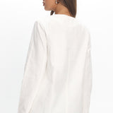 Vikki Round Neck Structured Top Cream