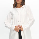 Vikki Round Neck Structured Top Cream