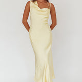 Eros Asymmetric Cowl Neck Maxi Dress Butter