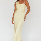 Eros Asymmetric Cowl Neck Maxi Dress Butter