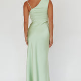 Eros Asymmetric Cowl Neck Maxi Dress Leaf