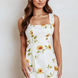 Walking On Sunshine Tied Back Mini Dress Sunflower