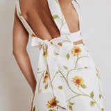 Walking On Sunshine Tied Back Mini Dress Sunflower