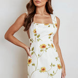 Walking On Sunshine Tied Back Mini Dress Sunflower