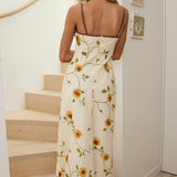 Weekend Sunsets Keyhole Bust Maxi Dress Sunflower