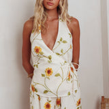 Sway Waist-Tie Halter Top Sunflower