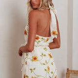 Sway Waist-Tie Halter Top Sunflower