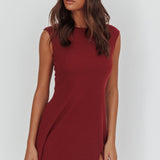 Groove Sleeveless Mini Dress Textured Burgundy