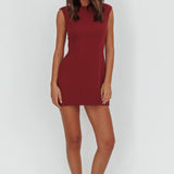 Groove Sleeveless Mini Dress Textured Burgundy