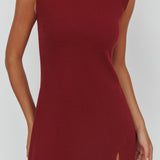 Groove Sleeveless Mini Dress Textured Burgundy