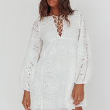 Long Weekend Eyelet Mini Dress White