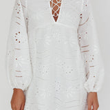 Long Weekend Eyelet Mini Dress White