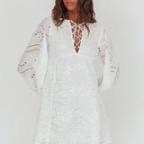 Long Weekend Eyelet Mini Dress White
