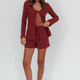 Ryder Drawstring Shorts Burgundy