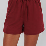 Ryder Drawstring Shorts Burgundy