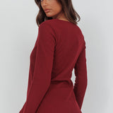 Ryder Tie Front Top Burgundy