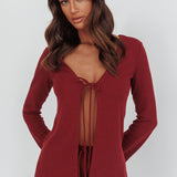Ryder Tie Front Top Burgundy