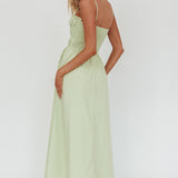 Remember When Tied Bodice Maxi Dress Sage
