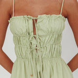 Remember When Tied Bodice Maxi Dress Sage