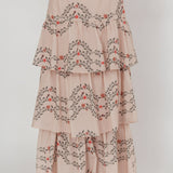 Ezmeralda Tiered Ruffle Maxi Skirt Floral Beige