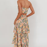 Ezmeralda Tiered Ruffle Maxi Skirt Lemon